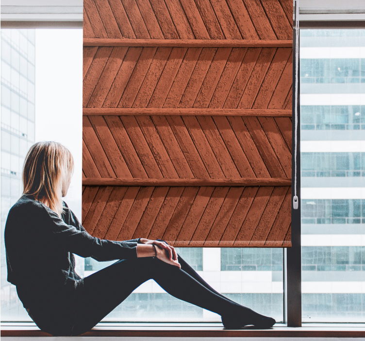 Texture and pattern blind herringbone wood design - TenStickers