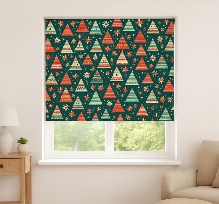 Red and green Christmas living room blind - TenStickers