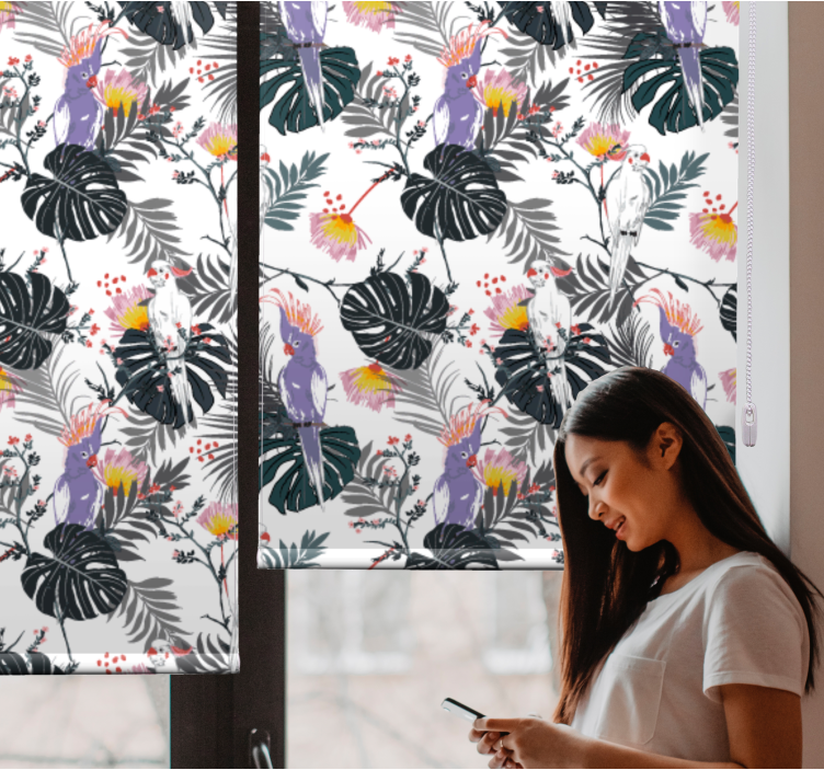 Tropical birds pattern animal blind - TenStickers