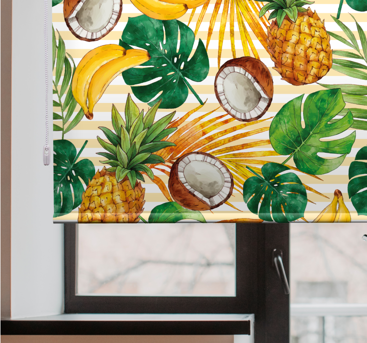 Tropical fruits design kitchen blind - TenStickers