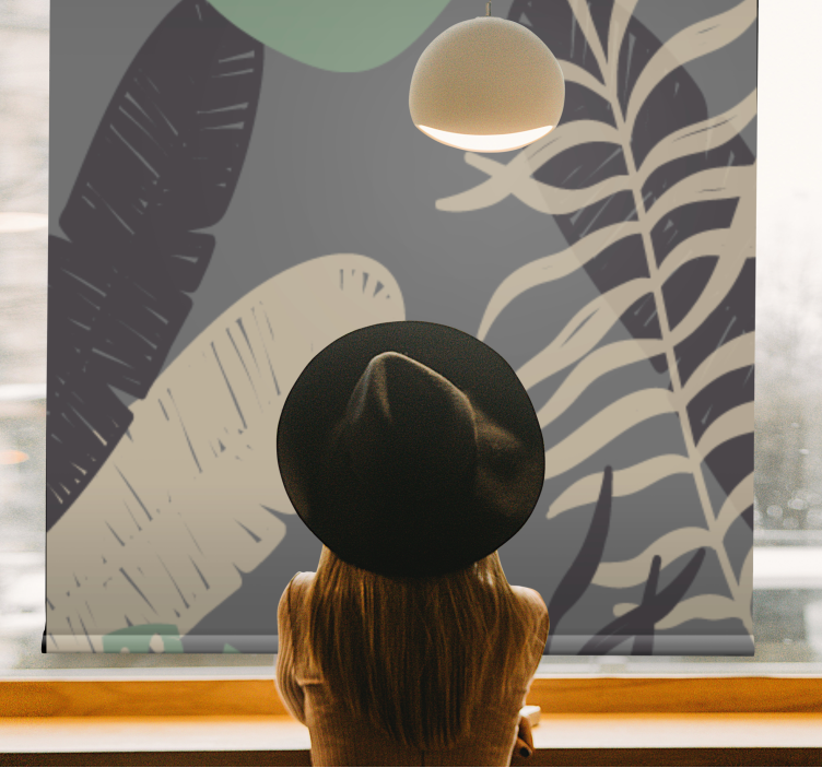 Tropical Greenery Pattern flowers and plant blind - TenStickers