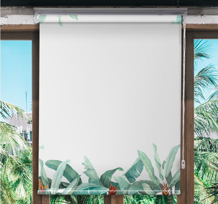Tropical Leaf Border flowers and plant blind - TenStickers