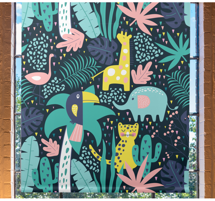 Tropical nordic animals childrens blind - TenStickers