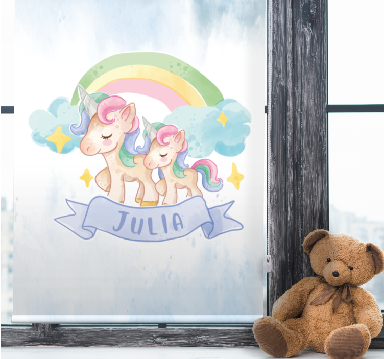 Unicorn adventure childrens blind - TenStickers