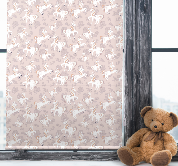Beige unicorn fantasy childrens blind - TenStickers