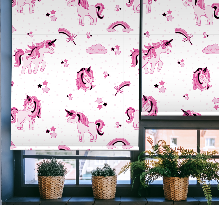 Unicorn fantasy print childrens blind - TenStickers