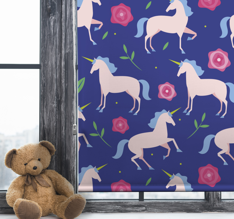 Unicorns and flowers childrens blind - TenStickers