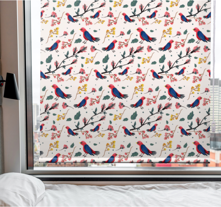Vibrant Bird Patterns flowers and plant blind - TenStickers