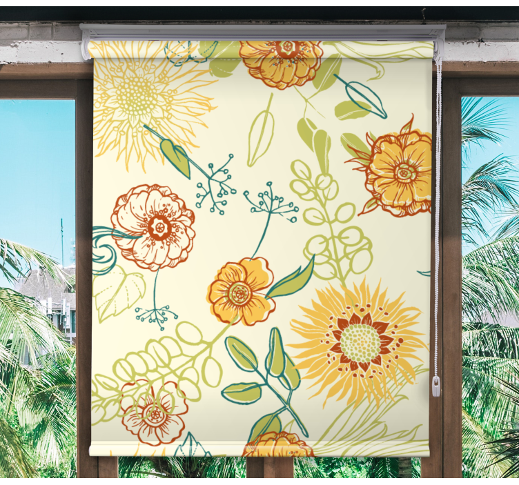 Vibrant Floral Patterns flowers and plant blind - TenStickers