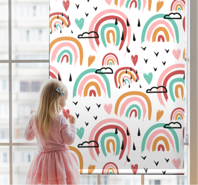 Vibrant rainbow motif childrens blind - TenStickers