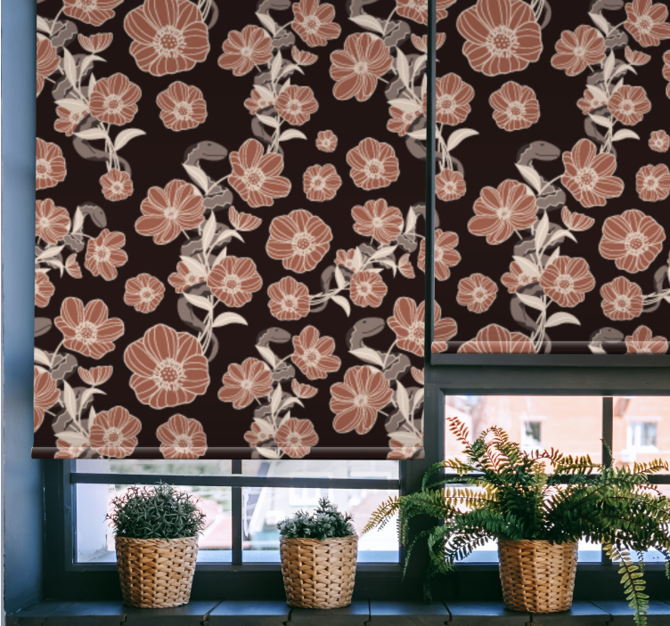 Vintage dark pattern flower blind - TenStickers
