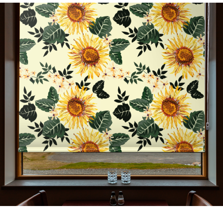 Vintage sunflower Flower blind - TenStickers