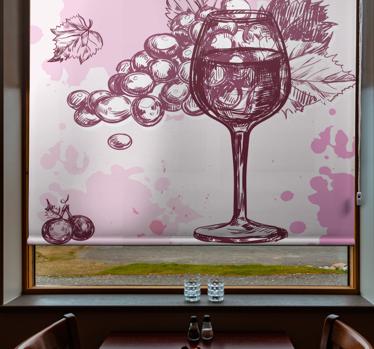 Vintage Wine Sketch romantic blind - TenStickers