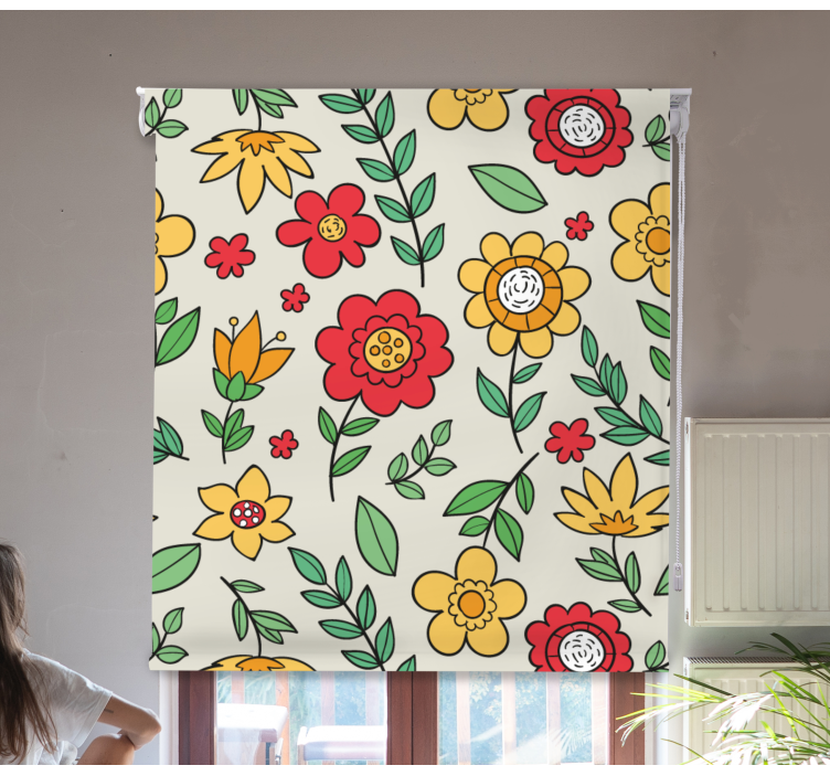 Vivid colourful pattern flower blind - TenStickers