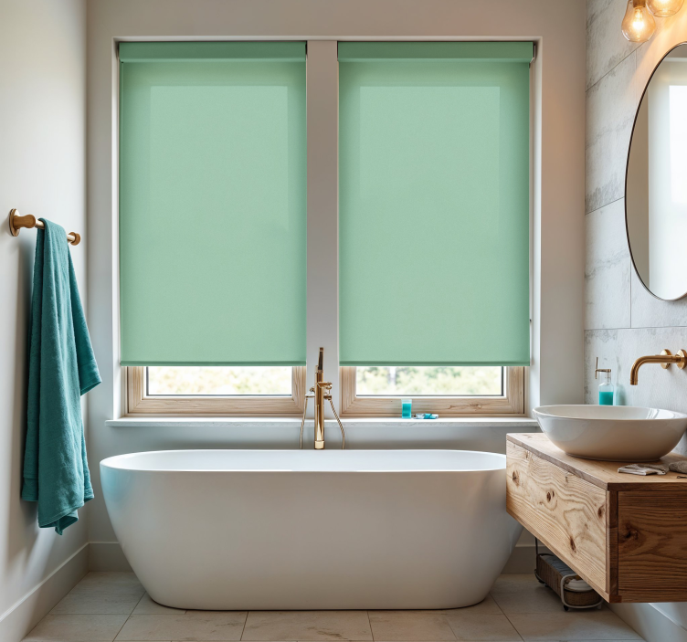 Water green bathroom blind - TenStickers