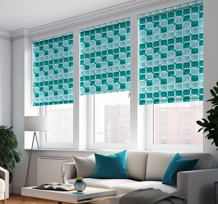 Watercolor tiles Living room blind - TenStickers