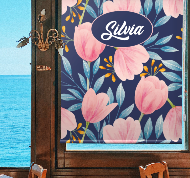 Watercolour flowers art  Custom roller blind - TenStickers