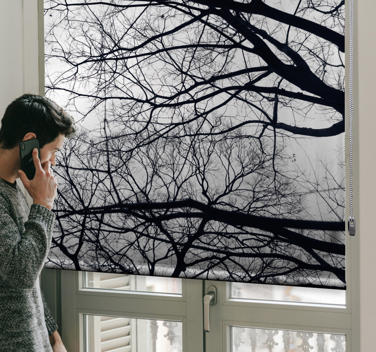 White and gray tree blind - TenStickers