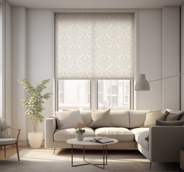 White Damask Pattern Living room blind - TenStickers