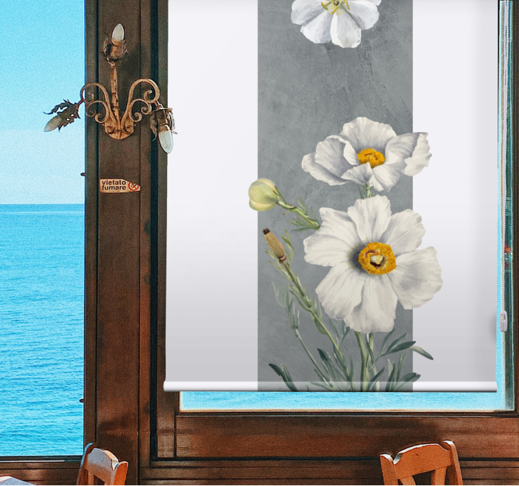 WHITE FLOWER BOUQUET flowers and plant blind - TenStickers