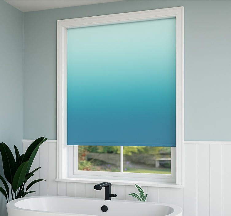 White to blue teenage  roller blind - TenStickers