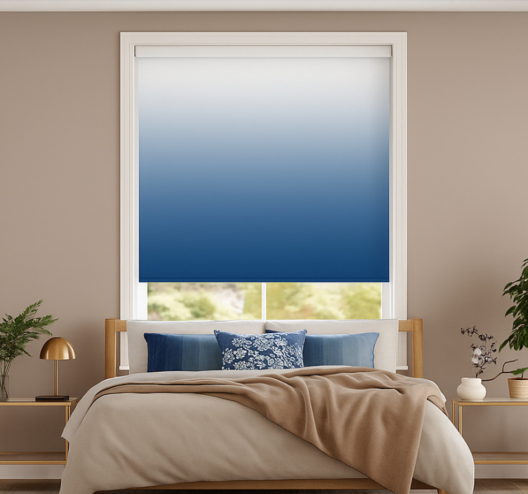 White to dark blue  teenage  roller blind - TenStickers