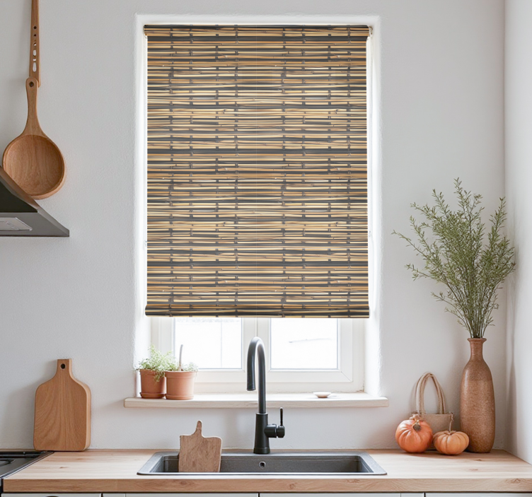Wood texture  kitchen blind - TenStickers