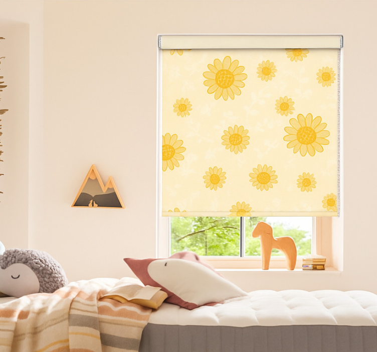 Yellow sunflower pattern childrens blind - TenStickers