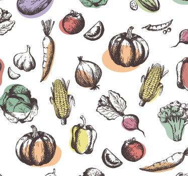 Ingredients pattern retro style kitchen blind - TenStickers