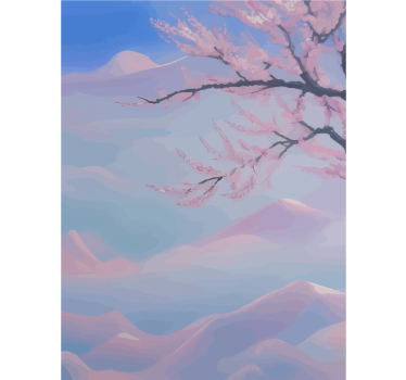 Zen cherry tree flowers branch bathroom blind - TenStickers