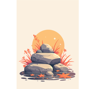 Stones on water bathroom blind - TenStickers