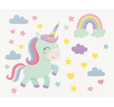 Colorful unicorn design childrens blind - TenStickers