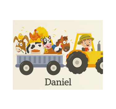 Farm tractor with name customised blind - TenStickers