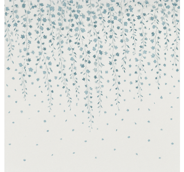 Blue flowers waterfall bathroom blind - TenStickers
