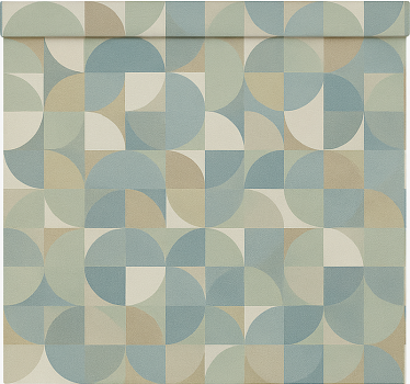Green abstract forms modern blind - TenStickers