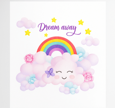 Pink clouds and rainbow childrens blind - TenStickers