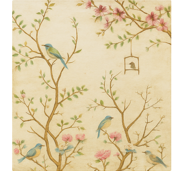 Birds blossoms branches childrens blind - TenStickers