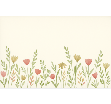 Field Flowers Border kitchen blind - TenStickers