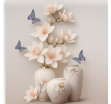 3D floral art living room blind - TenStickers