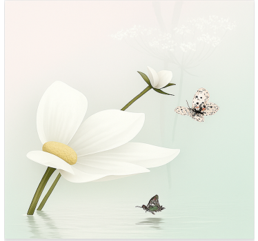Ethereal Daisy Reflections kitchen blind - TenStickers
