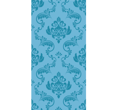 Bathroom blind in blue botanical curves - TenStickers