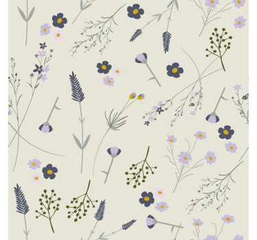 Purple wildflower floral kitchen blind - TenStickers