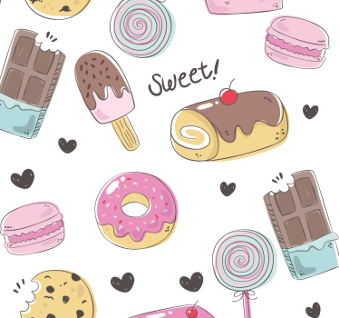 Kitchen blind with sweet treats design - TenStickers