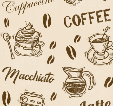 Kitchen blind with coffee varieties design - TenStickers