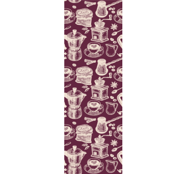 Kitchen blind with coffee motif pattern - TenStickers