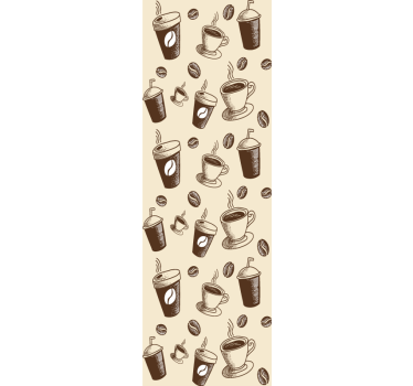 Kitchen blind with coffee motif design - TenStickers