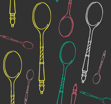 Kitchen blind neon utensils design - TenStickers