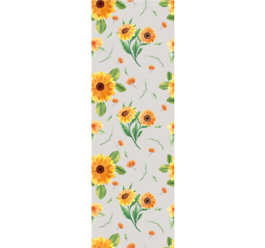 Kitchen blind with sunflower watercolor pattern - TenStickers