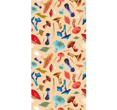Kitchen blind wash drawing mushroom set - TenStickers