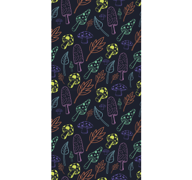 Kitchen blind with colorful mushroom pattern - TenStickers